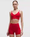 Lululemon Focuser Scoop-neck Bra Nulu In Red