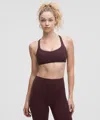 Lululemon Free To Be Bra - Wild Light Support, A/b Cup In Burgundy