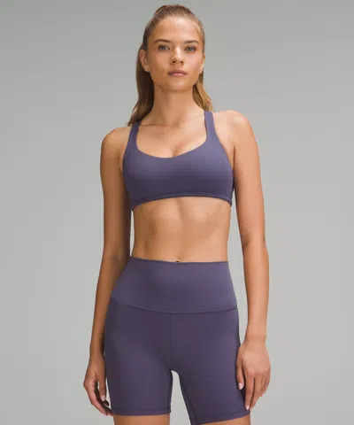 Lululemon Wunder Train A/b Racerback Stretch-jersey Sports Bra In Purple