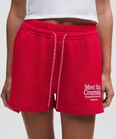 Lululemon French Terry Mid-rise Tennis Short In Red