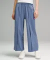 Lululemon Front-pleat High-rise Wide-leg Cropped Pant In Blue