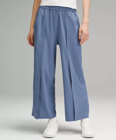 Lululemon Front-pleat High-rise Wide-leg Cropped Pant In Blue