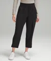 Lululemon Front-pleat Tapered Mid-rise Cropped Pant In Black