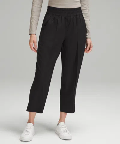 Lululemon Front-pleat Tapered Mid-rise Cropped Pant In Black