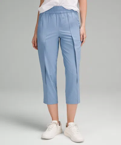 Lululemon Front-pleat Tapered Mid-rise Cropped Pant In Blue
