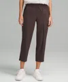 Lululemon Front-pleat Tapered Mid-rise Cropped Pant In Brown