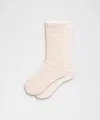 Lululemon Fuzzy Crew Socks In White