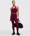 Lululemon Get Low High-rise Training Tight 25" In Burgundy