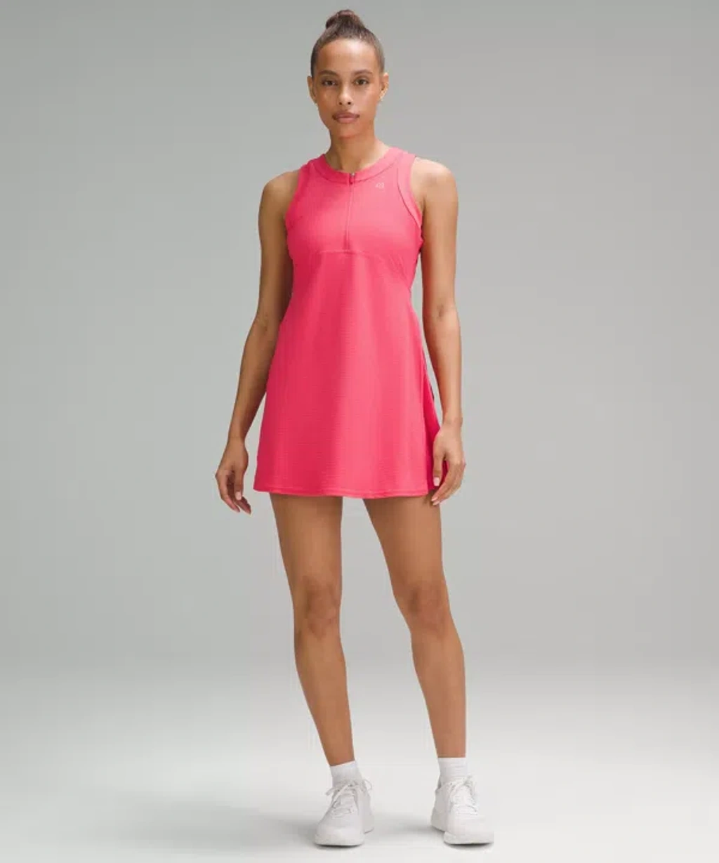 lululemon pink tennis dress Lululemon Grid-texture Sleeveless Tennis Dress In Pink