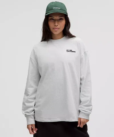 Lululemon Heavyweight Cotton Crewneck Long-sleeve Shirt In Gray