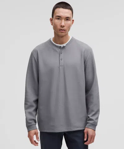 Lululemon Heavyweight Cotton Textured Henley In Gray