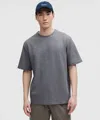 Lululemon Heavyweight Cotton Textured Short-sleeve Shirt In Gray