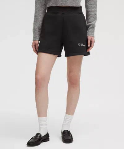 Lululemon Heavyweight Fleece Sweatshort 5" In Black