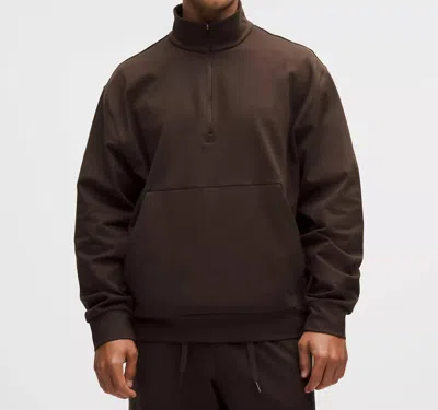 Lululemon Heavyweight Soft Jersey Half Zip Top In Walnut Crunch In Brown