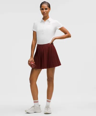 Lululemon High-rise Pleated Tennis Skirt In Burgundy