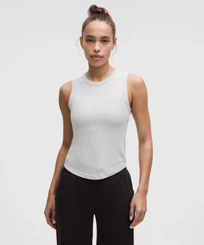 Lululemon Hold Tight Crewneck Tank Top Waist Length In White