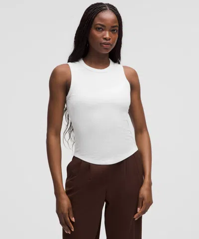 Lululemon Hold Tight Crewneck Tank Top Waist Length In White