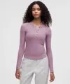 Lululemon Hold Tight Long-sleeve Henley In Purple