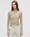 Lululemon Hold Tight Long-sleeve Henley In Neutral