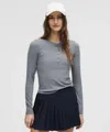 Lululemon Hold Tight Long-sleeve Henley In Gray