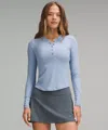 Lululemon Hold Tight Long-sleeve Henley In Gray