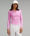 Lululemon Hold Tight Long-sleeve Henley In Pink