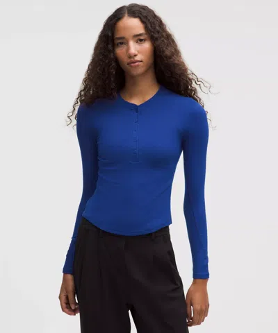 Lululemon Hold Tight Long-sleeve Henley In Blue