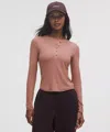 Lululemon Hold Tight Long-sleeve Henley In Pink