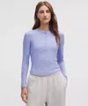 Lululemon Hold Tight Long-sleeve Henley In Purple