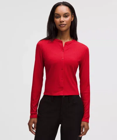 Lululemon Hold Tight Micro-rib Cardigan In Red