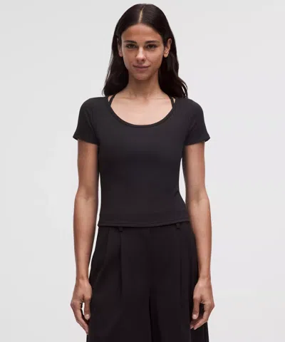 Lululemon Hold Tight Micro-rib Cross-back T-shirt In Brown