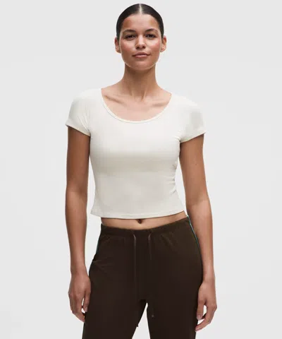 Lululemon Hold Tight Micro-rib Cross-back T-shirt In White