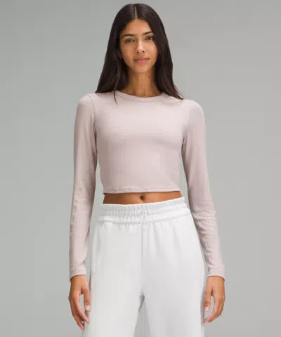 Lululemon Hold Tight Straight-hem Cropped Long-sleeve Shirt In Pink