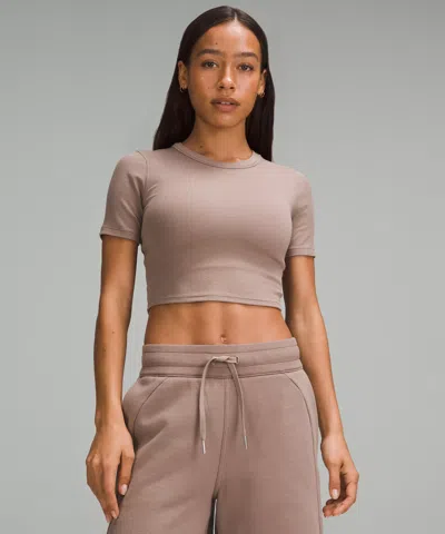 Lululemon Hold Tight Straight Hem Cropped T-shirt In Brown