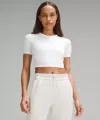 Lululemon Hold Tight Straight Hem Cropped T-shirt In White