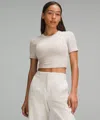 Lululemon Hold Tight Straight Hem Cropped T-shirt In White