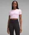 Lululemon Hold Tight Straight Hem Cropped T-shirt In Pink