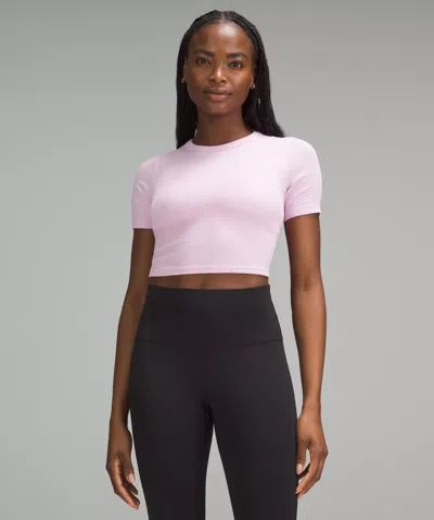 Lululemon Hold Tight Straight Hem Cropped T-shirt In Pink