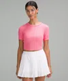 Lululemon Hold Tight Straight Hem Cropped T-shirt In Pink