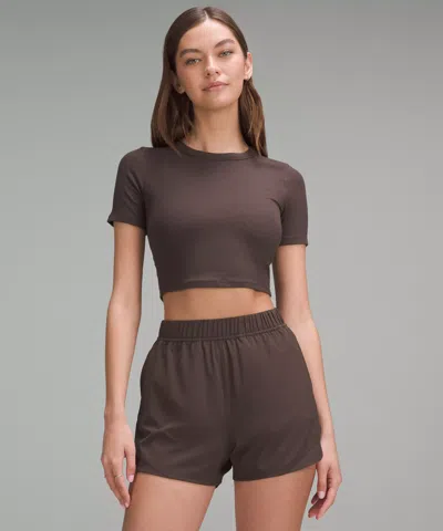 Lululemon Hold Tight Straight Hem Cropped T-shirt In Brown