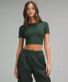 Lululemon Hold Tight Straight Hem Cropped T-shirt In Green
