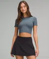 Lululemon Hold Tight Straight Hem Cropped T-shirt In Blue