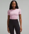 Lululemon Hold Tight Straight Hem Cropped T-shirt In Pink
