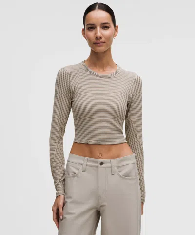 Lululemon Hold Tight Straight-hem Cropped Long-sleeve Shirt In Gray
