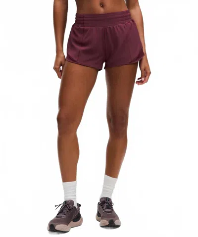 Lululemon Hotty Hot High Rise Lined Short In Garnet In Burgundy