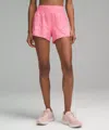 Lululemon Hotty Hot High-rise Lined Short 4" In Pink