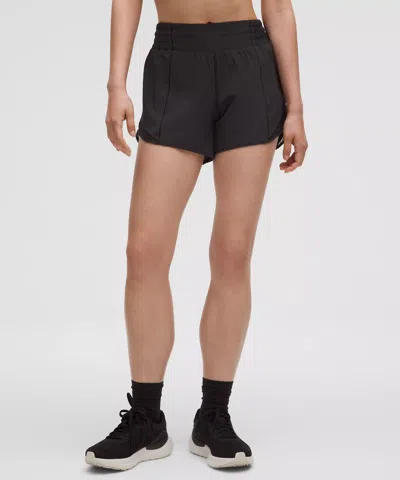 Lululemon Hotty Hot High-rise Lined Short 4" In Black