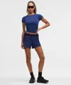 Lululemon Hotty Hot High-rise Lined Short 4" In Blue