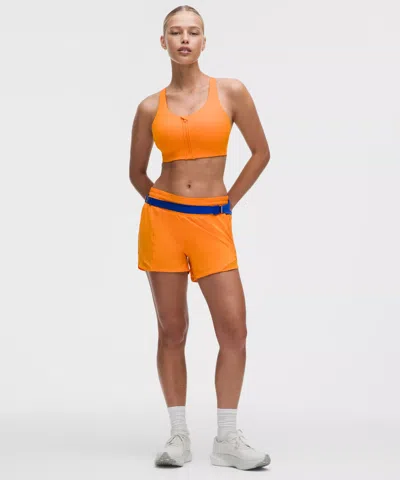 Lululemon Hotty Hot High-rise Lined Short 4" In Orange