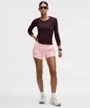 Lululemon Hotty Hot High-rise Lined Short 4" In Pink
